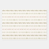 Vintage Botanical Christmas Red Berry Garland Geschenkpapier Set (Vorderseite)