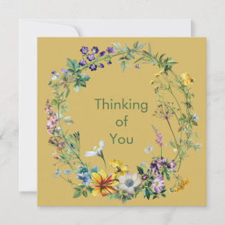 Vintage Botanical Circle Wreath Notecards with Env Mitteilungskarte