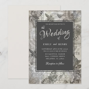 Vintage Botanical Die Hochzeit von Einladung