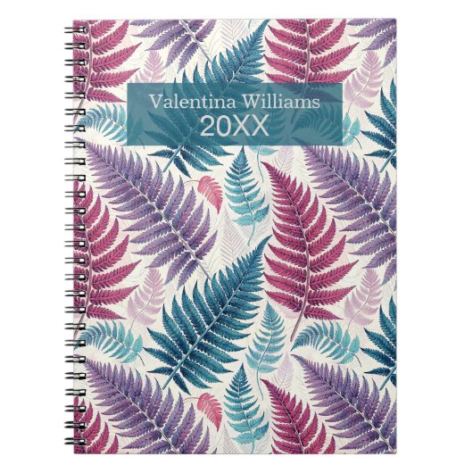 Vintage Botanical Fern Monogram Notizblock (Vorderseite)