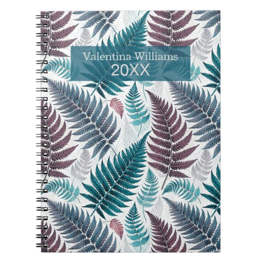 Vintage Botanical Fern Monogram Notizblock (Vorderseite)