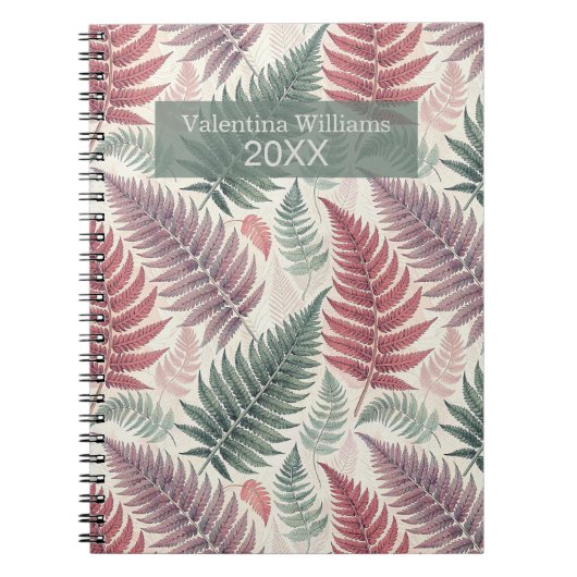 Vintage Botanical Fern Monogram Notizblock (Vorderseite)