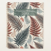 Vintage Botanical Fern Monogram Planer (Vorderseite)