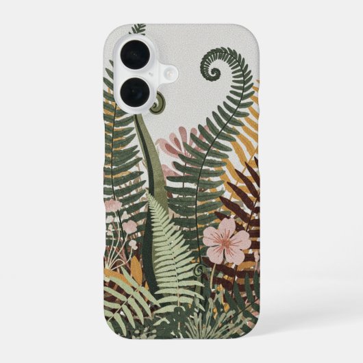 Vintage Botanical Ferns iPhone 16 Hülle (Rückseite)