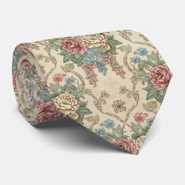 Vintage Botanical Floral Cottagecore Krawatte