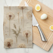 Vintage Botanical Floral Pattern (10) Geschirrtuch (Viertel Falte)