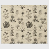 Vintage Botanical Floral Pattern (11) Geschenkpapier (Flach)