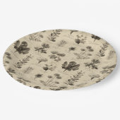 Vintage Botanical Floral Pattern (11) Pappteller (Schrägansicht)