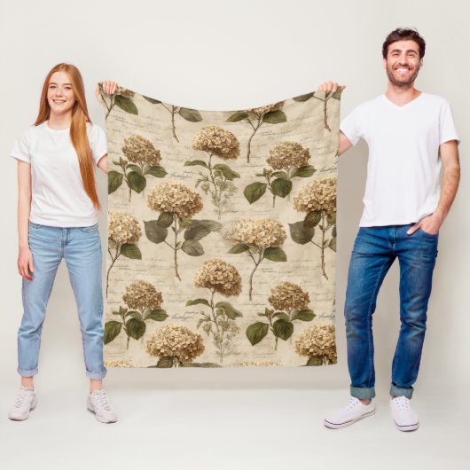 Vintage Botanical Floral Pattern (1) Fleecedecke (Beispiel)