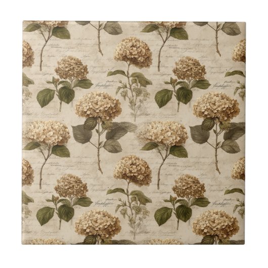 Vintage Botanical Floral Pattern (1) Fliese (Vorderseite)