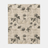 Vintage Botanical Floral Pattern (3) Fleecedecke (Vorderseite)