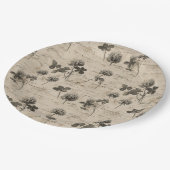 Vintage Botanical Floral Pattern (3) Pappteller (Schrägansicht)