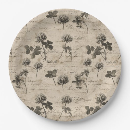 Vintage Botanical Floral Pattern (3) Pappteller (Vorderseite)