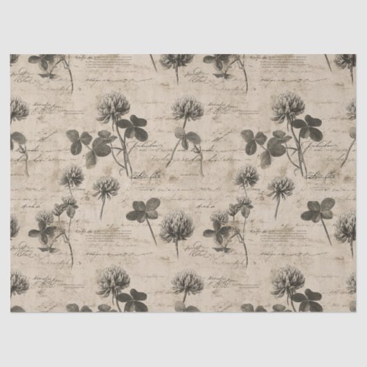 Vintage Botanical Floral Pattern (3) Seidenpapier (Vorderseite)