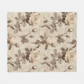 Vintage Botanical Floral Pattern (5) Fleecedecke (Vorderseite (Horizontal))