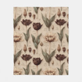 Vintage Botanical Floral Pattern (6) Fleecedecke (Vorderseite)