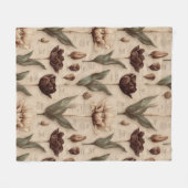 Vintage Botanical Floral Pattern (6) Fleecedecke (Vorderseite (Horizontal))