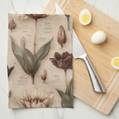 Vintage Botanical Floral Pattern (6) Geschirrtuch (Viertel Falte)