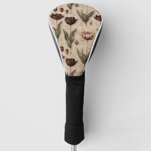 Vintage Botanical Floral Pattern (6) Golf Headcover (Vorderseite)