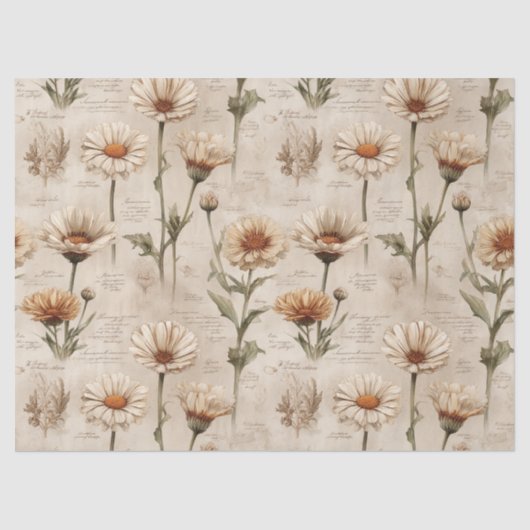 Vintage Botanical Floral Pattern (8) Seidenpapier (Vorderseite)