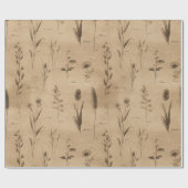 Vintage Botanical Floral Pattern (9) Geschenkpapier (Flach)