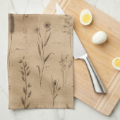 Vintage Botanical Floral Pattern (9) Geschirrtuch (Viertel Falte)