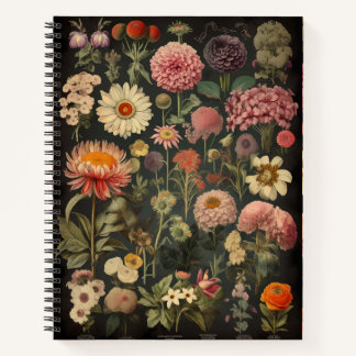 Vintage Botanical Flower Notebook – Elegant Floral Notizblock