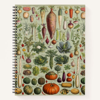 vintage botanical French garden vegetables  Notizblock
