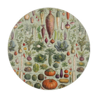 vintage botanical French garden vegetables  Schneidebrett