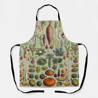 vintage botanical French garden vegetables  Schürze