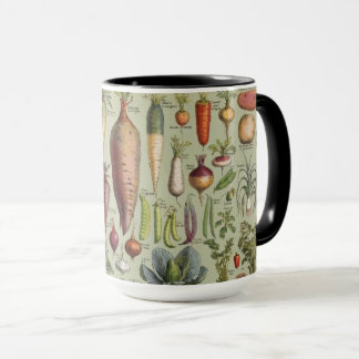vintage botanical French garden vegetables  Tasse
