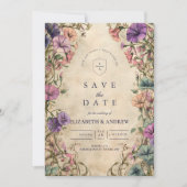 Vintage Botanical Garden Wedding Save The Date (Vorderseite)