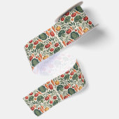 Vintage Botanical Gemüsegarten-Muster Satinband (Rückseite)