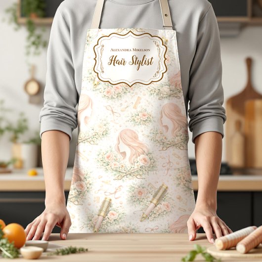Vintage Botanical Hair Stylist Schürze