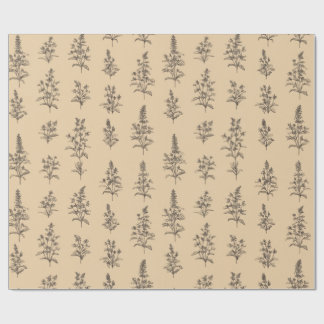 Vintage Botanical Herb Pattern – Neutral Floral Geschenkpapier