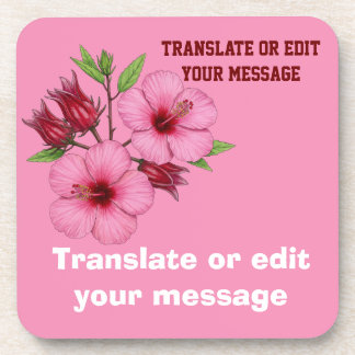 Vintage Botanical Hibiscus Flower edit Getränkeuntersetzer