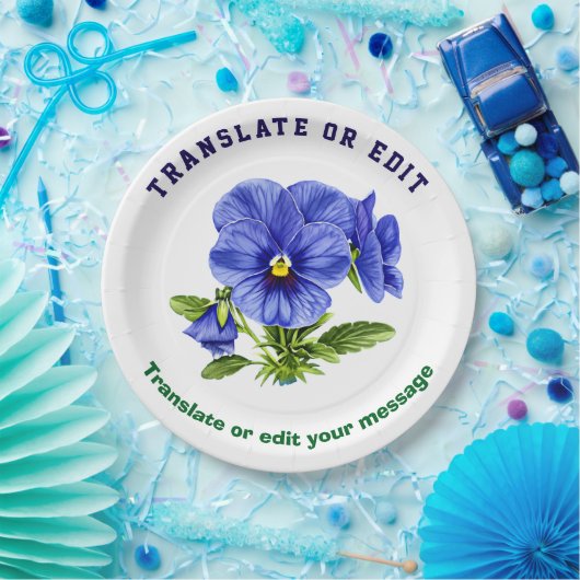 Vintage Botanical Hibiscus Flower edit Pappteller (Party)