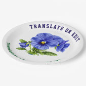 Vintage Botanical Hibiscus Flower edit Pappteller (Schrägansicht)