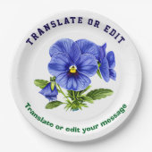 Vintage Botanical Hibiscus Flower edit Pappteller (Vorderseite)