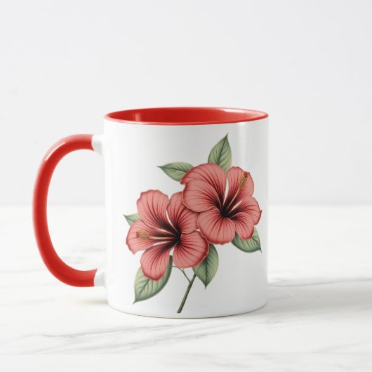 Vintage Botanical Hibiskus-Kaffeetasse, Teetasse (Links)