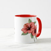 Vintage Botanical Hibiskus-Kaffeetasse, Teetasse (VorderseiteRechts)