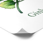 Vintage Botanical Illustration Ginkgo Poster (Ecke)