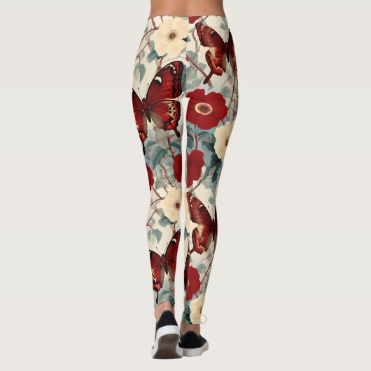 Vintage Botanical Illustration Leggings (Rückseite)