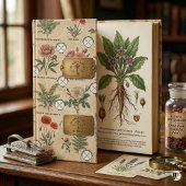 Vintage Botanical Illustration with Latin Names &  Geschenkpapier