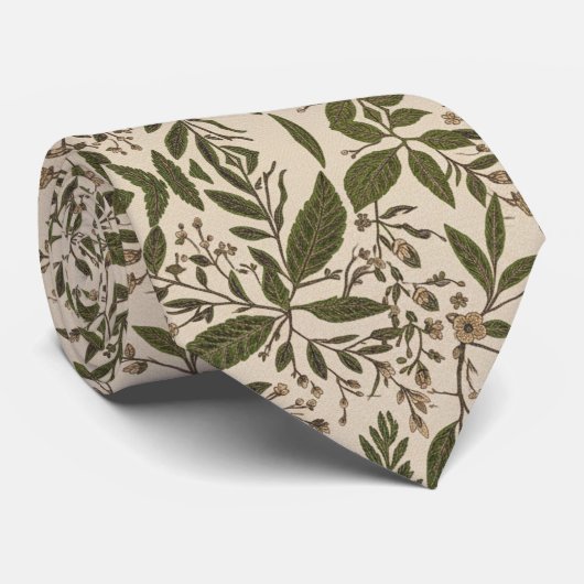 Vintage Botanical Leaf  Krawatte (Gerollt)