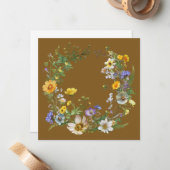 Vintage Botanical Loop Wreath Paper Cards Mitteilungskarte (Vorderseite/Rückseite Beispiel)