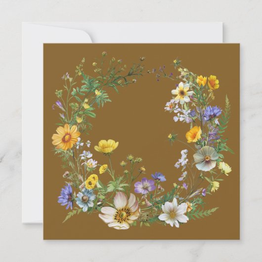 Vintage Botanical Loop Wreath Paper Cards Mitteilungskarte (Vorderseite)