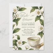 Vintage Botanical Matcha Made in Heaven Shower Einladung (Vorderseite)