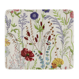 Vintage Botanical Meadow Wildflower Schneidebrett