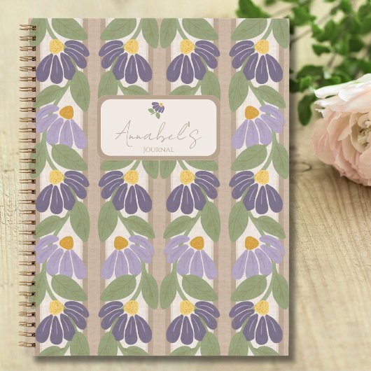 Vintage Botanical Notebook with Personalization Notizblock